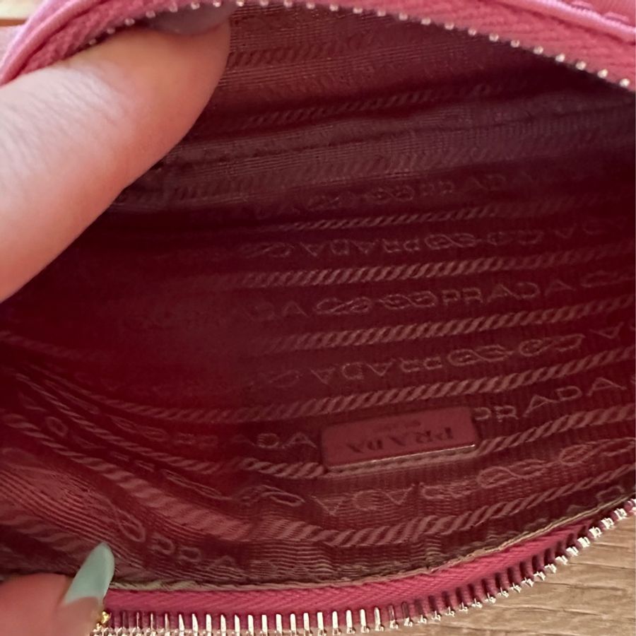 PRADA 粉色hobo短肩帶 月牙包口-19