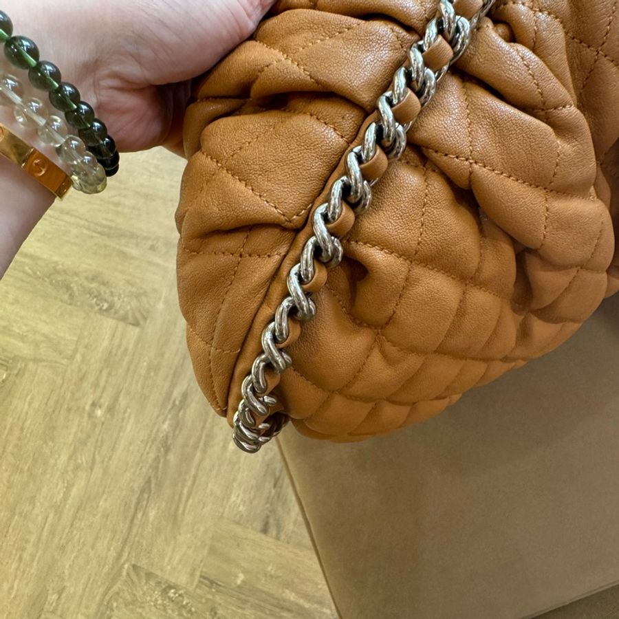 CHANEL 大號南瓜包 21開 銀扣-5