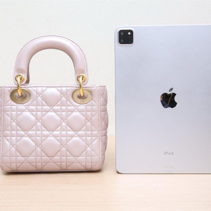 DIOR(迪奧) Lady Dior 戴妃包 三格 粉色 金扣-2