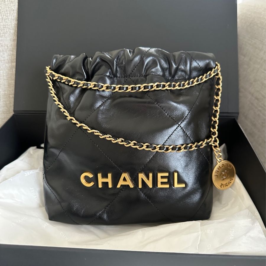 香奈兒 Chanel黑金Mini 22 Bag (AS3980)-2