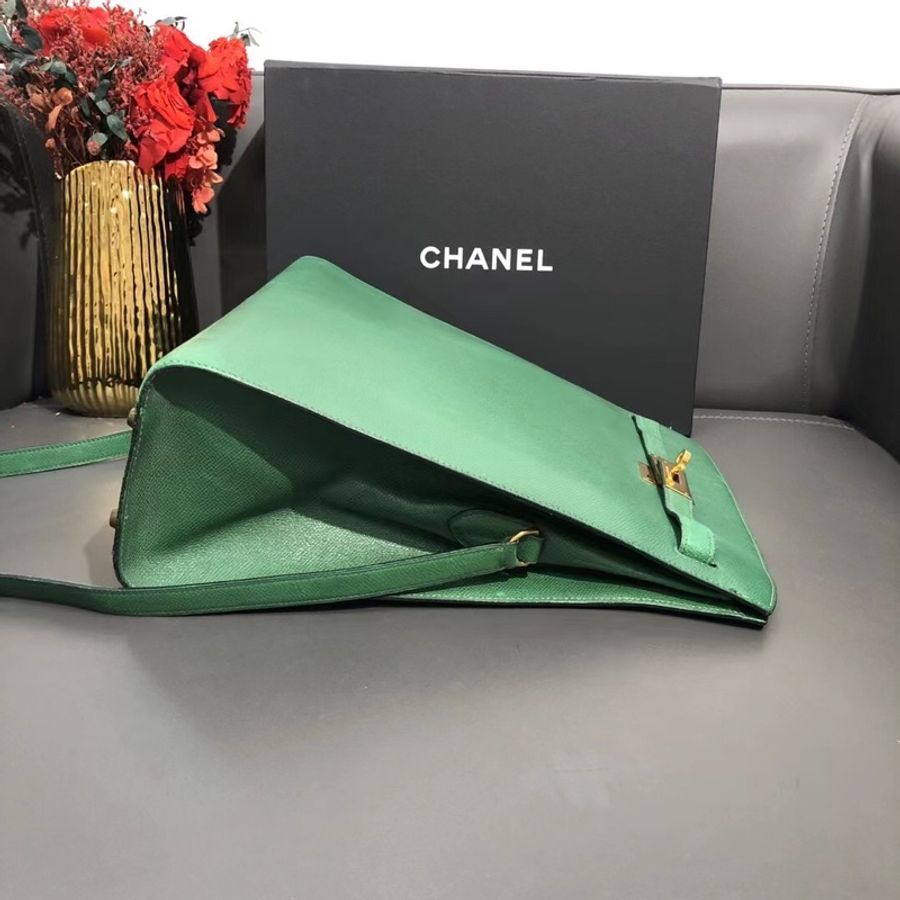 Hermes 愛馬仕 Kelly sport翡翠綠Epsom 皮金扣 GM大號圓圈J刻 中古款-4