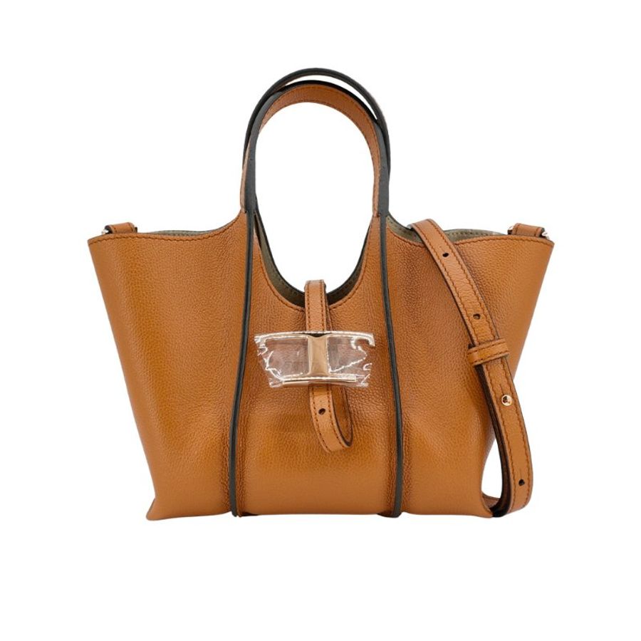 Tod's Timeless Micro 牛皮手提兩用包(棕)-0