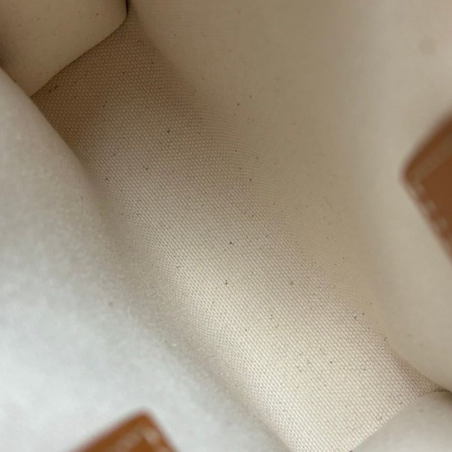 ::CELINE:: 焦糖皮革邊 白色帆布琴譜包 手提斜背兩用-11