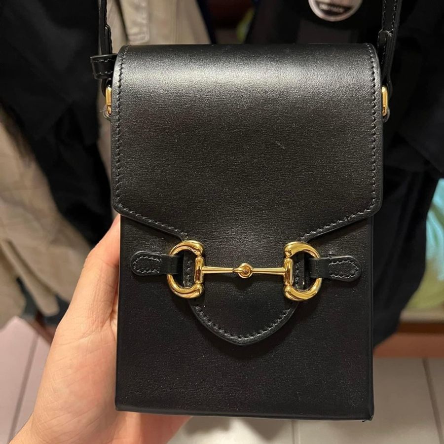 二手品 GUCCI 1955 horsebit mini bag 皮革小包-0