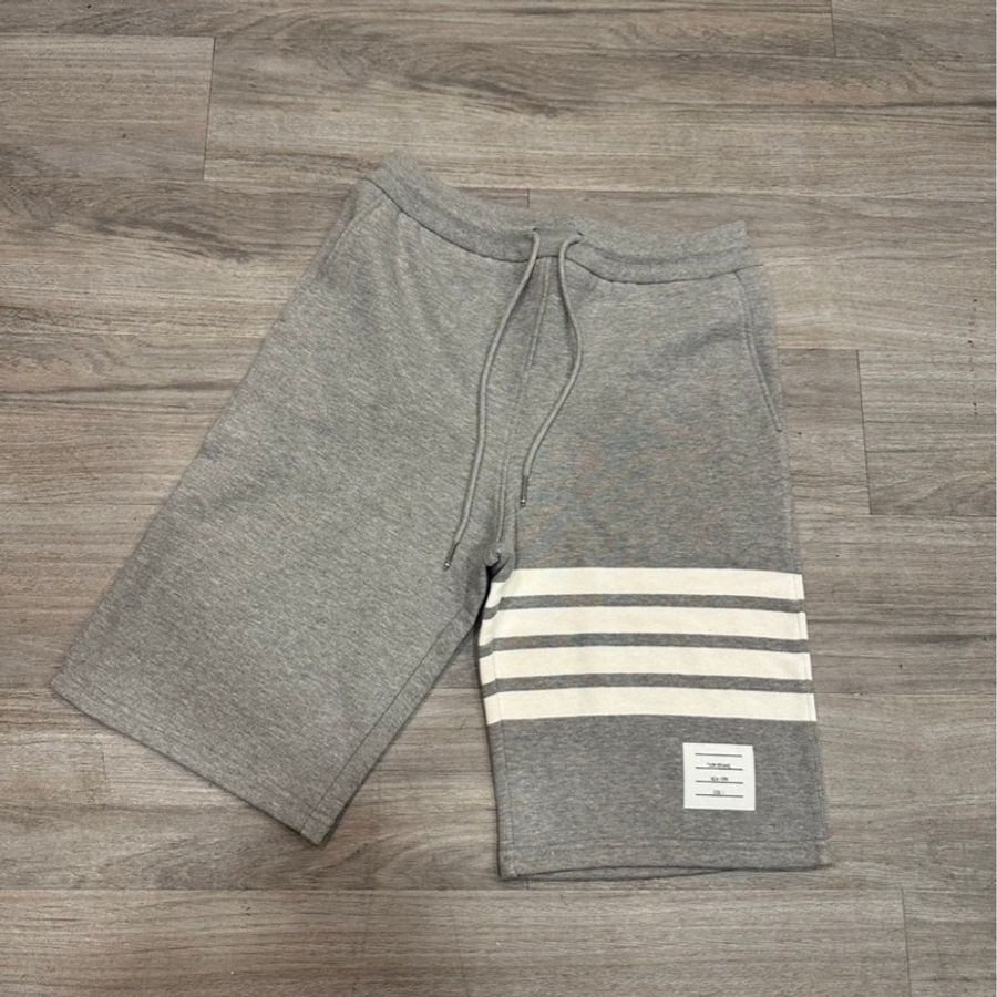 THOM BROWNE TB四線棉短褲 藍/灰-2