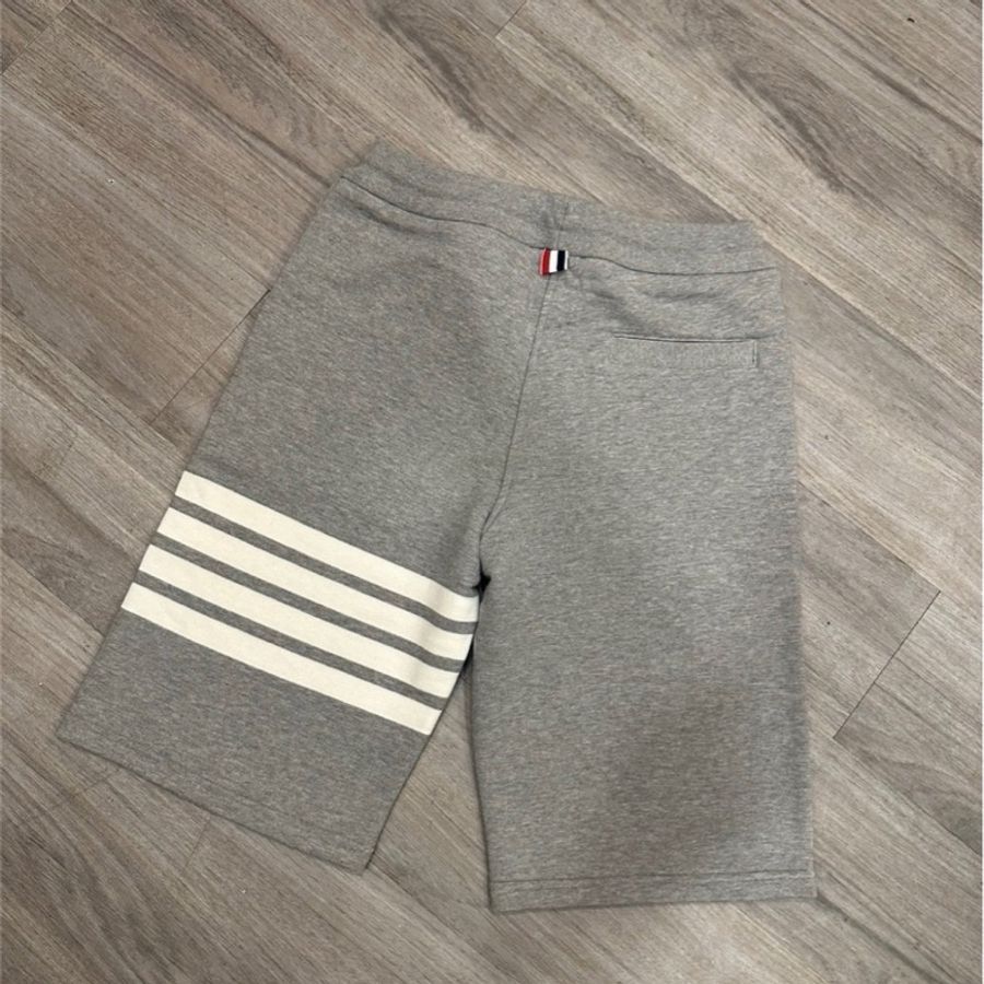 THOM BROWNE TB四線棉短褲 藍/灰-4