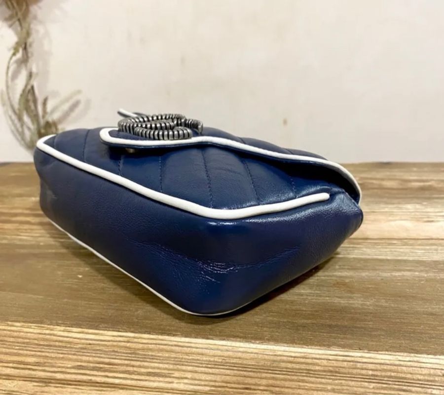 Gucci mini marmont 馬蒙 藍白色-2