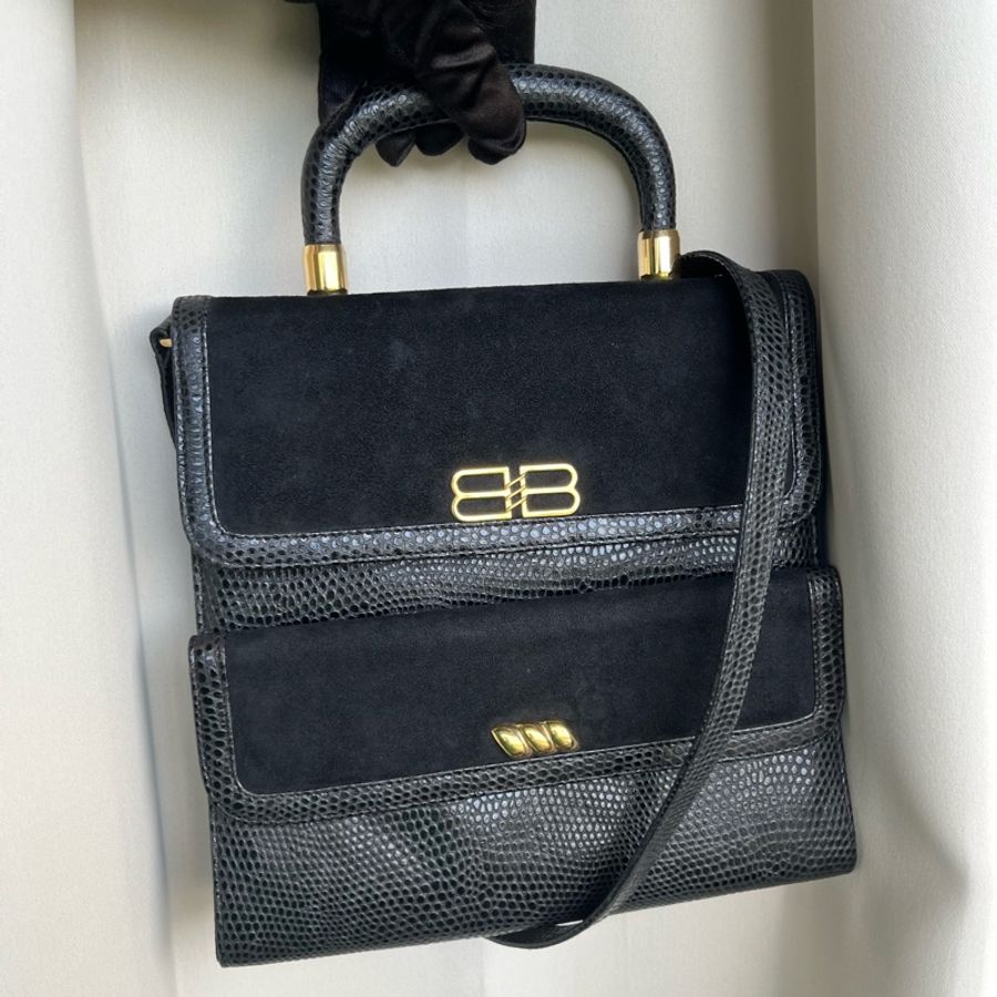 (極新 蜥蜴皮)Balenciaga 巴黎世家 珍稀皮革 限量款 手提包、斜背包、肩背包-1