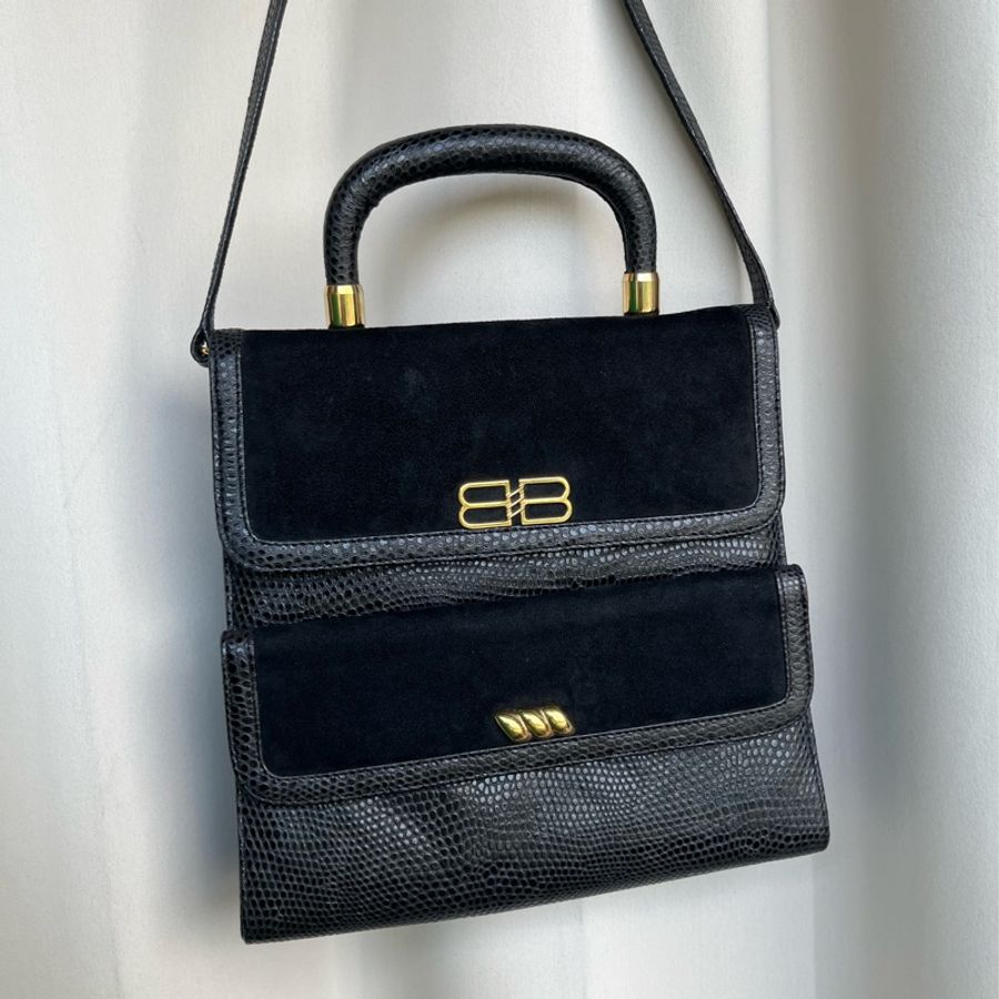 (極新 蜥蜴皮)Balenciaga 巴黎世家 珍稀皮革 限量款 手提包、斜背包、肩背包-2