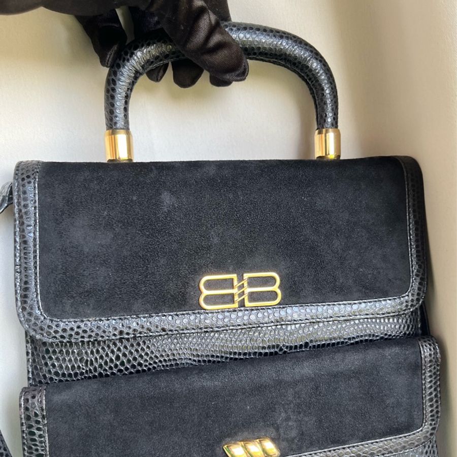 (極新 蜥蜴皮)Balenciaga 巴黎世家 珍稀皮革 限量款 手提包、斜背包、肩背包-6
