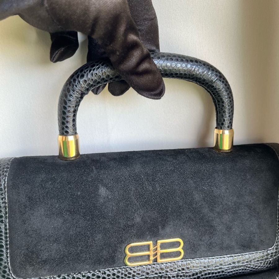(極新 蜥蜴皮)Balenciaga 巴黎世家 珍稀皮革 限量款 手提包、斜背包、肩背包-8