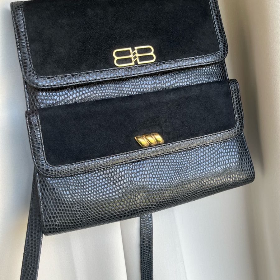(極新 蜥蜴皮)Balenciaga 巴黎世家 珍稀皮革 限量款 手提包、斜背包、肩背包-22