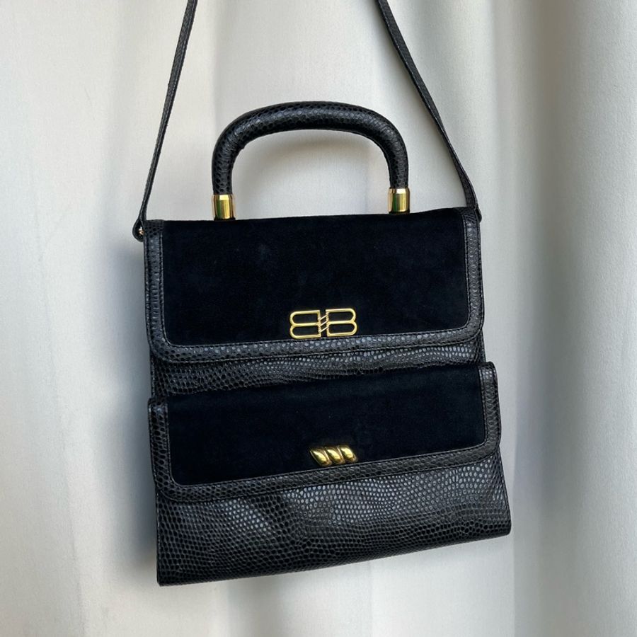 (極新 蜥蜴皮)Balenciaga 巴黎世家 珍稀皮革 限量款 手提包、斜背包、肩背包-24