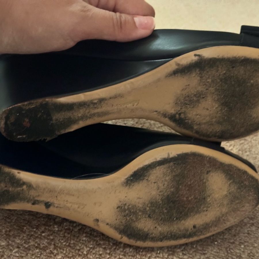 Salvatore Ferragamo 經典款湛藍色魚口小牛皮楔型鞋7.5-10