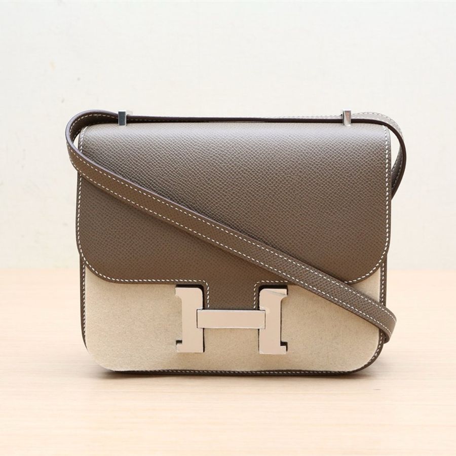 HERMES(愛馬仕) Constance 康康 19 18大象灰 Epsom皮 U刻 銀扣-0