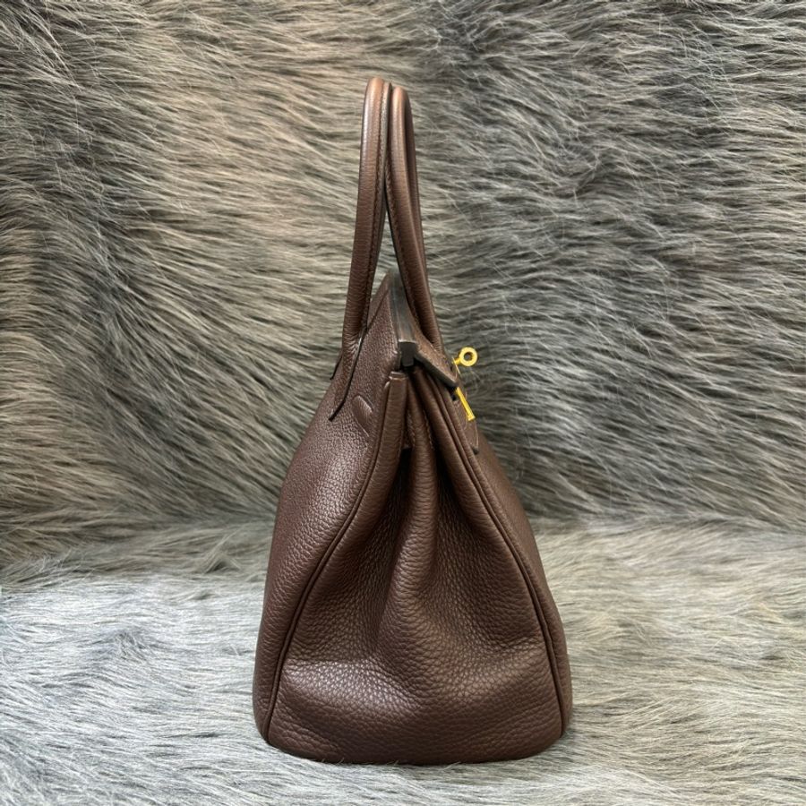 HERMES BIRKIN 30 TOGO 巧克力 深咖啡色 荔枝皮 金釦 愛馬仕 鉑金包 醫生包 手提包-1