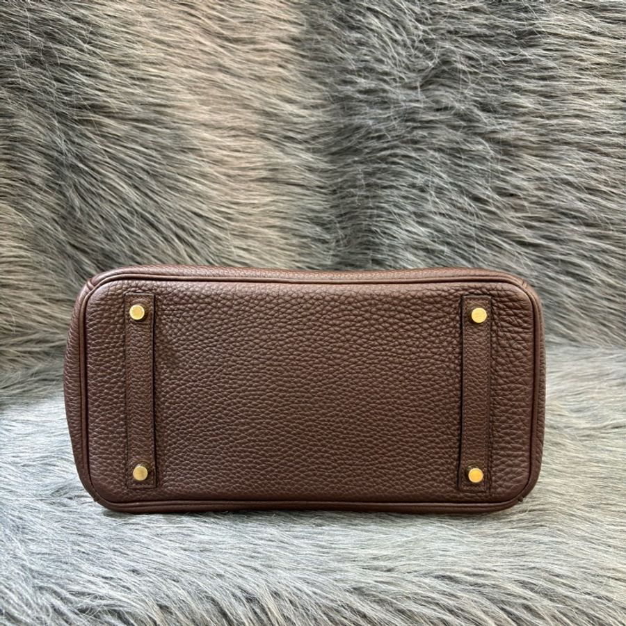 HERMES BIRKIN 30 TOGO 巧克力 深咖啡色 荔枝皮 金釦 愛馬仕 鉑金包 醫生包 手提包-4