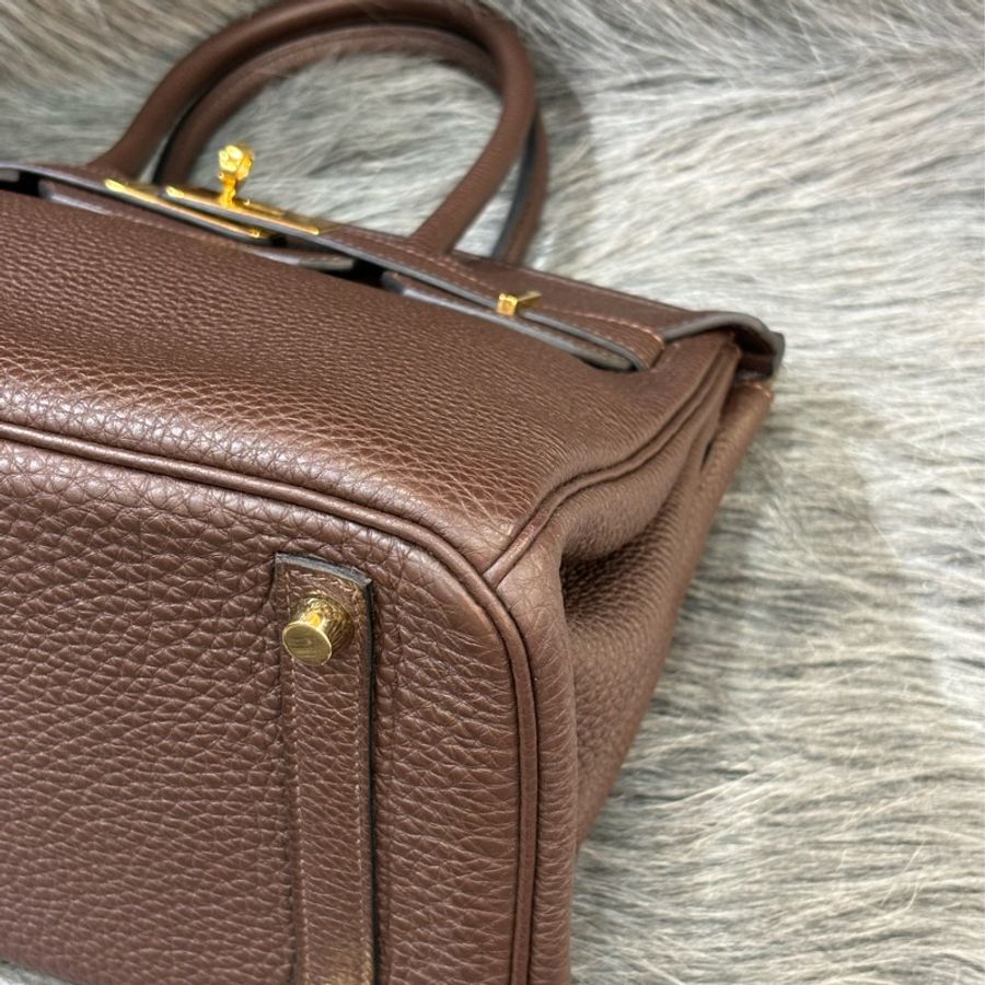 HERMES BIRKIN 30 TOGO 巧克力 深咖啡色 荔枝皮 金釦 愛馬仕 鉑金包 醫生包 手提包-6