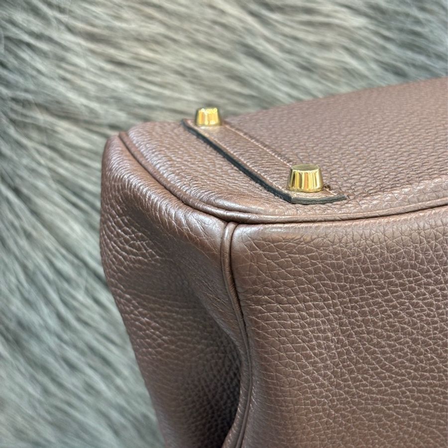 HERMES BIRKIN 30 TOGO 巧克力 深咖啡色 荔枝皮 金釦 愛馬仕 鉑金包 醫生包 手提包-7