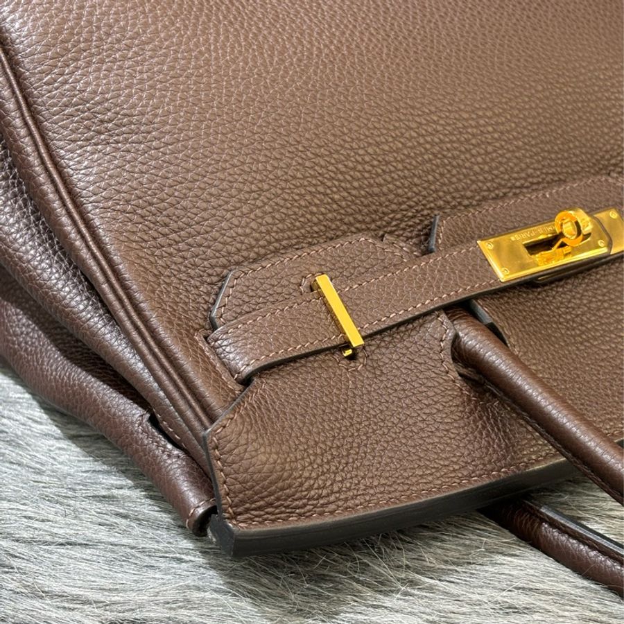 HERMES BIRKIN 30 TOGO 巧克力 深咖啡色 荔枝皮 金釦 愛馬仕 鉑金包 醫生包 手提包-9