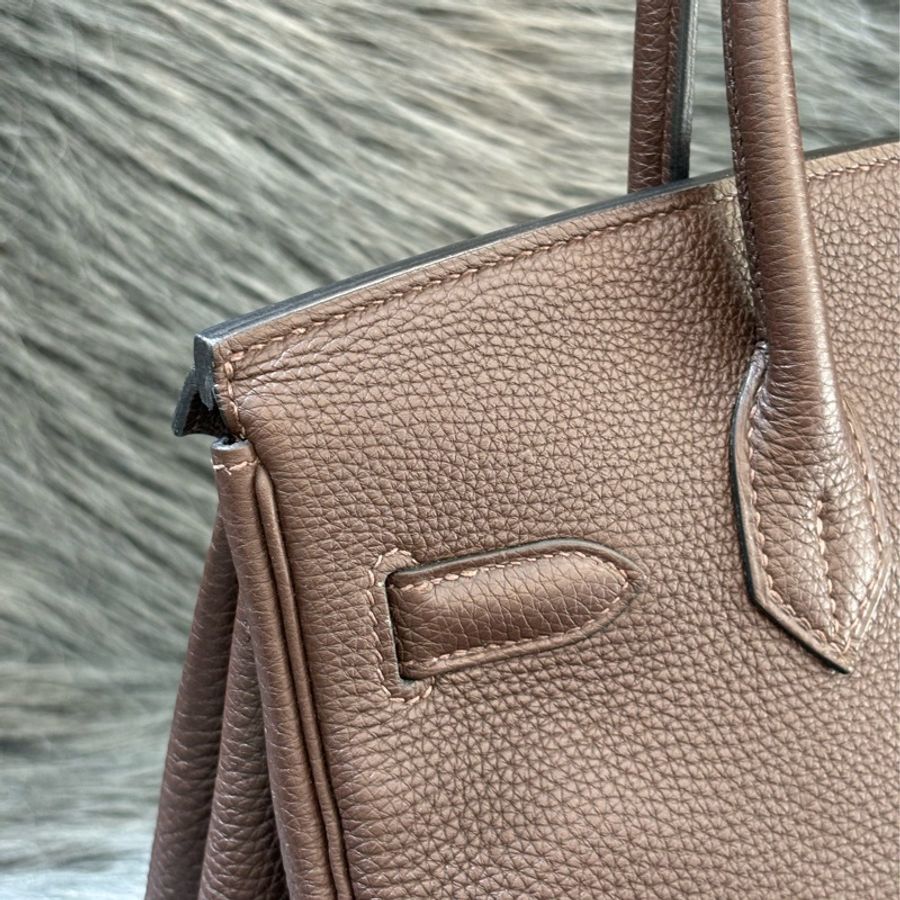 HERMES BIRKIN 30 TOGO 巧克力 深咖啡色 荔枝皮 金釦 愛馬仕 鉑金包 醫生包 手提包-11