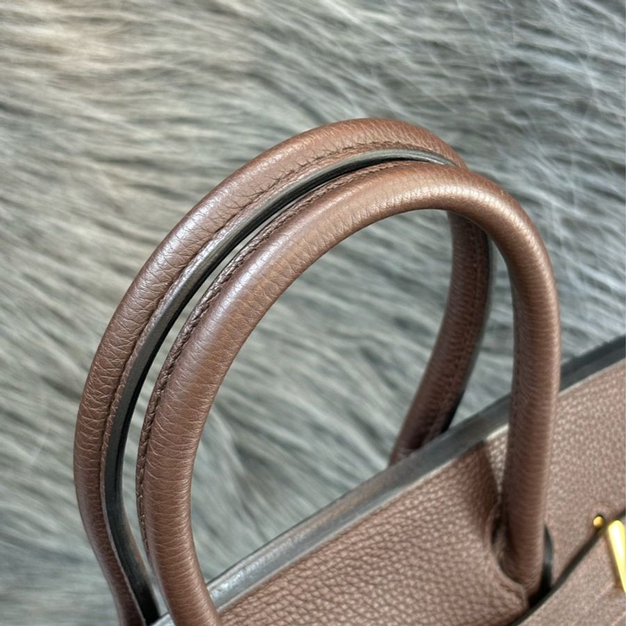 HERMES BIRKIN 30 TOGO 巧克力 深咖啡色 荔枝皮 金釦 愛馬仕 鉑金包 醫生包 手提包-13