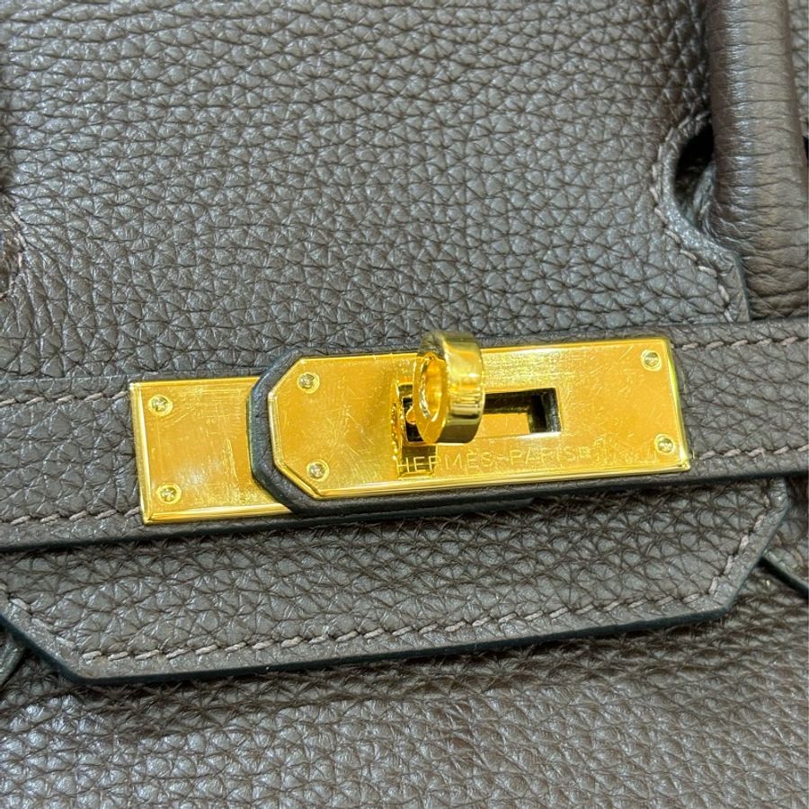 HERMES BIRKIN 30 TOGO 巧克力 深咖啡色 荔枝皮 金釦 愛馬仕 鉑金包 醫生包 手提包-14