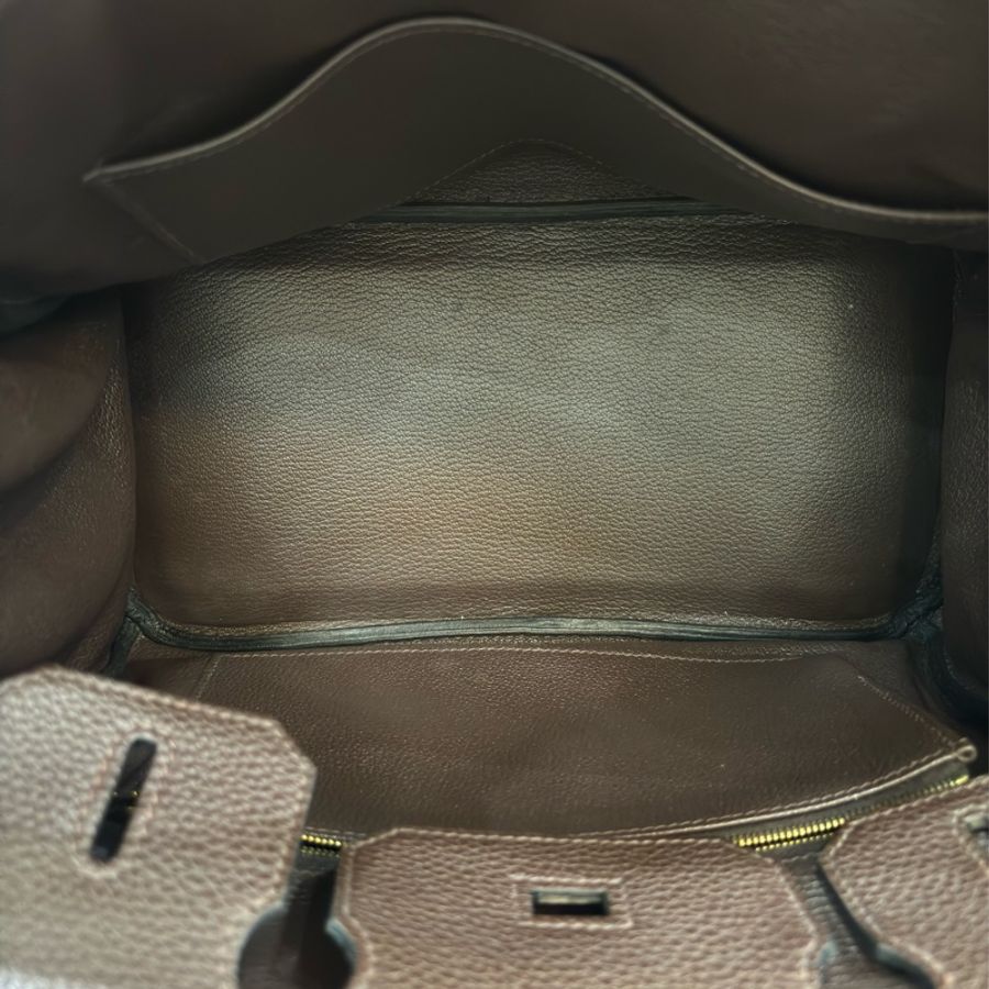 HERMES BIRKIN 30 TOGO 巧克力 深咖啡色 荔枝皮 金釦 愛馬仕 鉑金包 醫生包 手提包-26