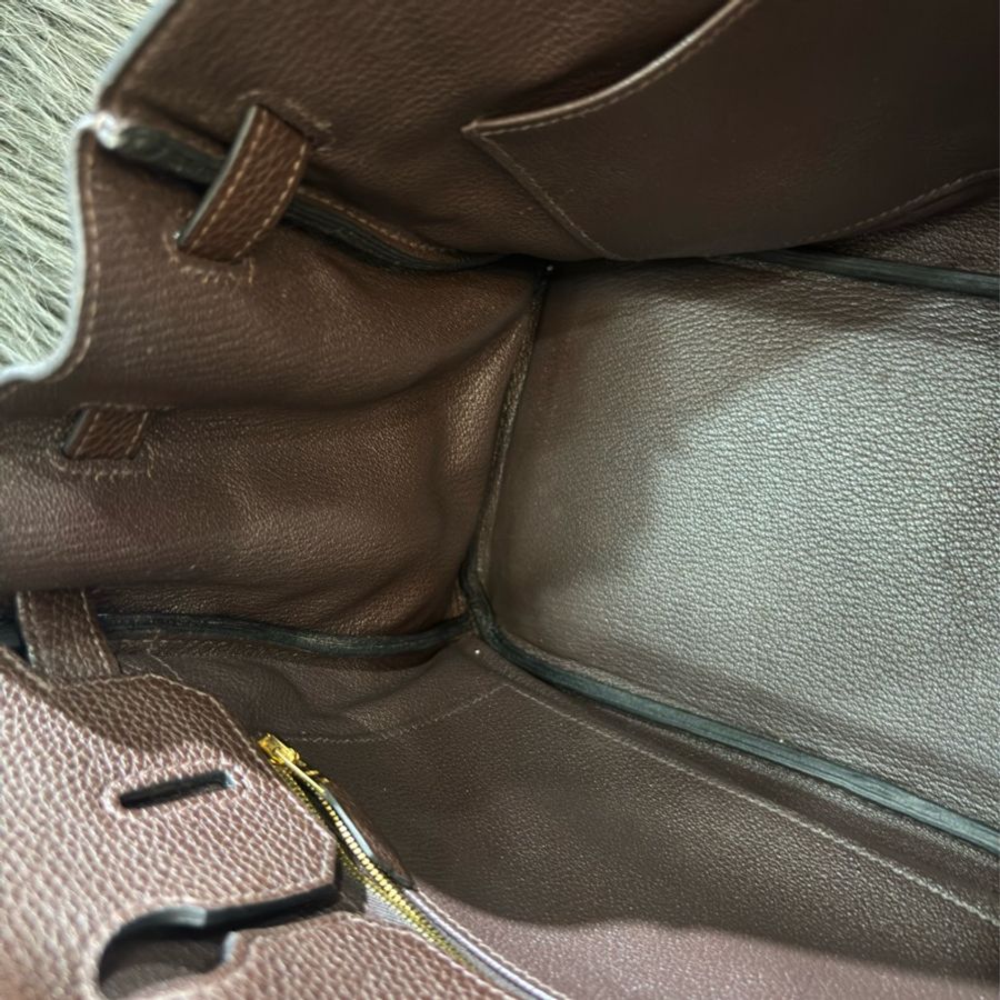 HERMES BIRKIN 30 TOGO 巧克力 深咖啡色 荔枝皮 金釦 愛馬仕 鉑金包 醫生包 手提包-28