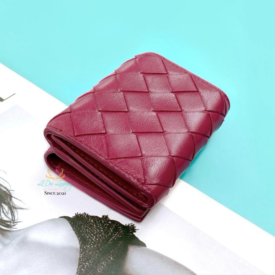 Bottega Veneta BV 桃紅色雙面短夾-3