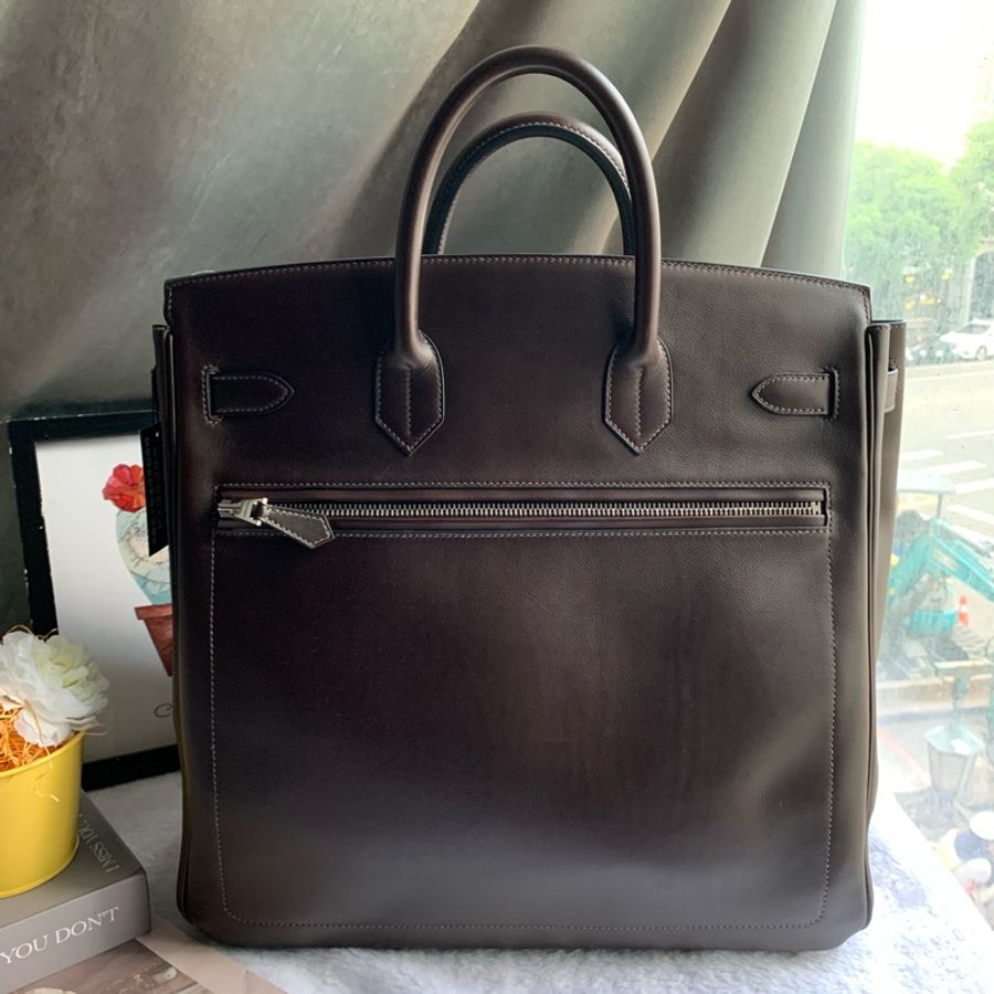 Hermes 稀有限量版 Haut A Courroies Rock 40cm 手提包(烏木色)-1