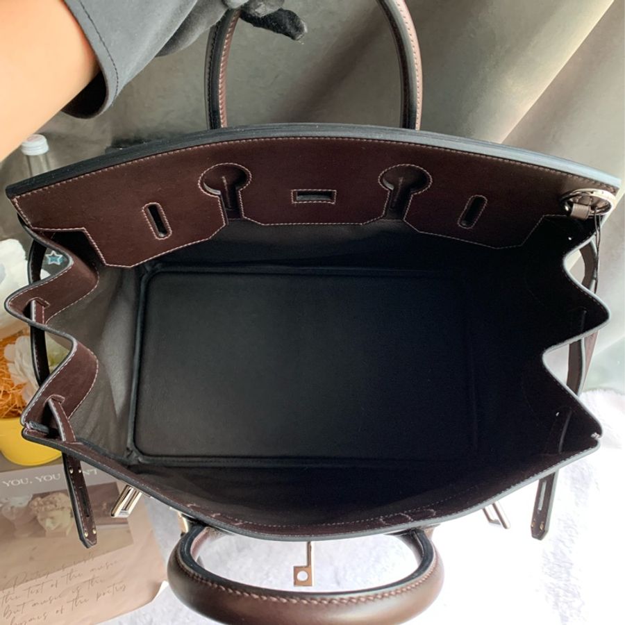 Hermes 稀有限量版 Haut A Courroies Rock 40cm 手提包(烏木色)-5