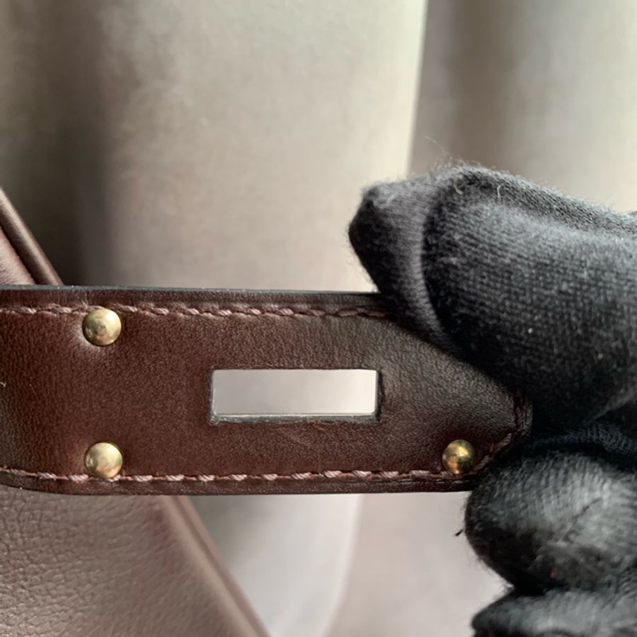 Hermes 稀有限量版 Haut A Courroies Rock 40cm 手提包(烏木色)-6