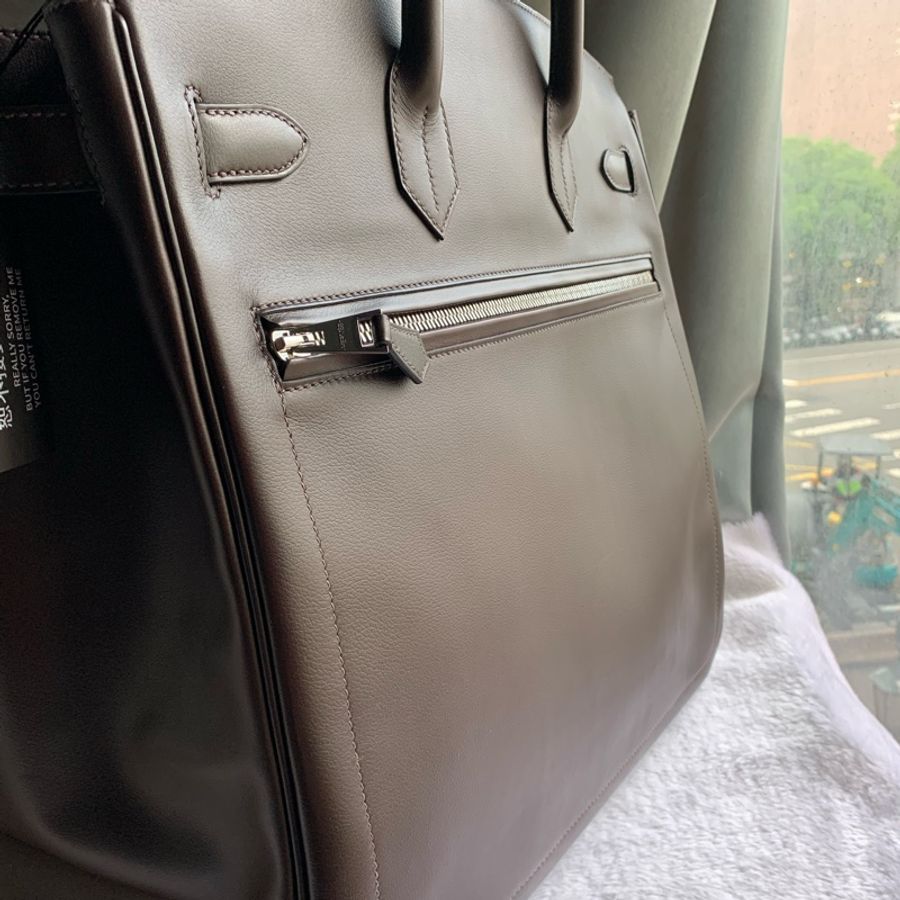 Hermes 稀有限量版 Haut A Courroies Rock 40cm 手提包(烏木色)-9