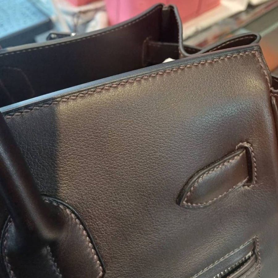 Hermes 稀有限量版 Haut A Courroies Rock 40cm 手提包(烏木色)-13