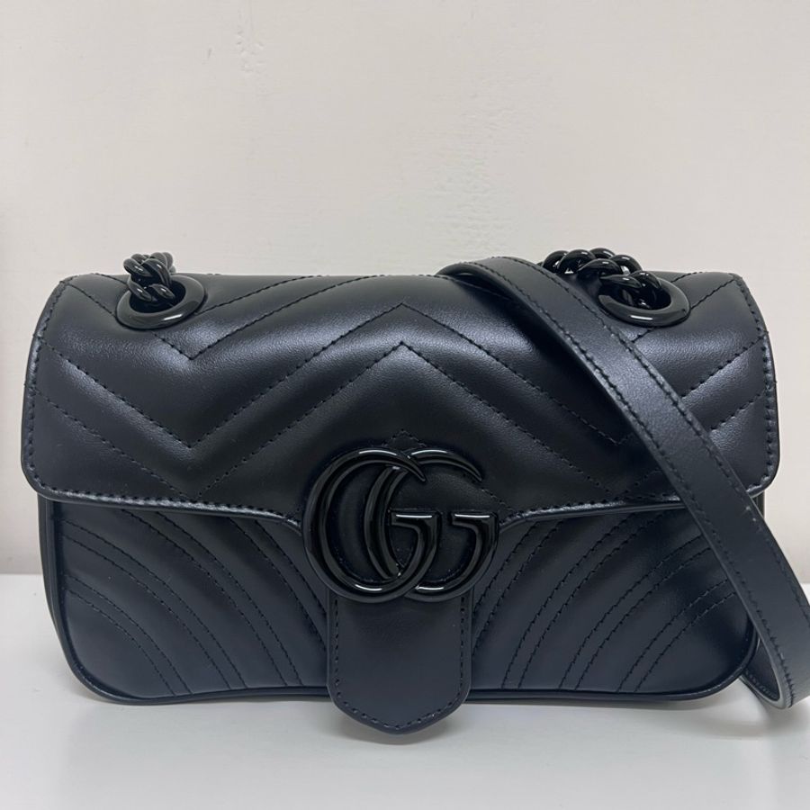 Gucci Marmont 22 so black 黑武士鏈條包-5
