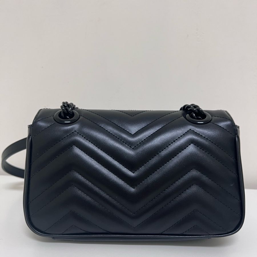 Gucci Marmont 22 so black 黑武士鏈條包-6