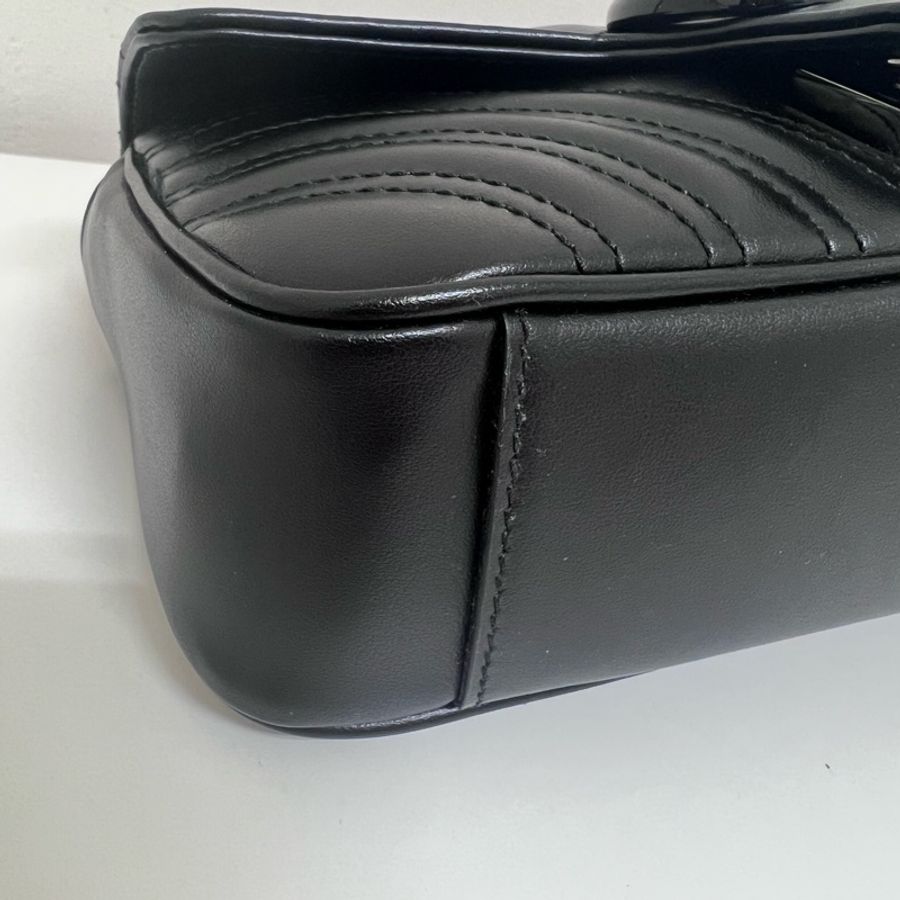 Gucci Marmont 22 so black 黑武士鏈條包-10