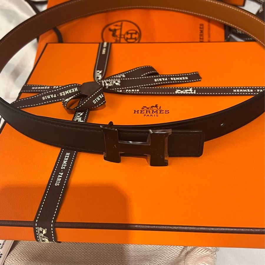 愛馬仕全新雙面用腰帶so black H扣頭-0