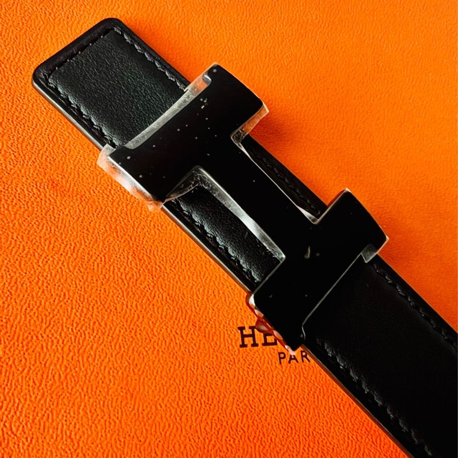 愛馬仕全新雙面用腰帶so black H扣頭-1