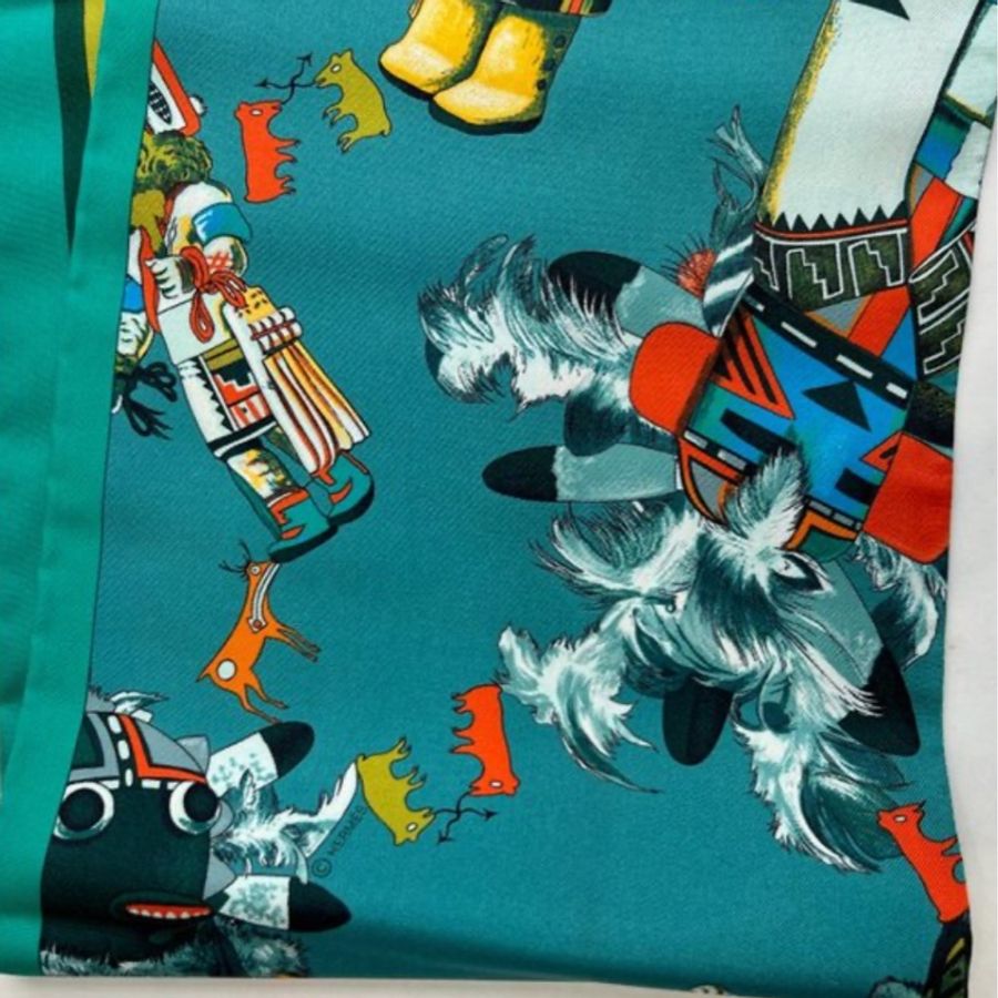 愛馬仕 全新連盒 收藏 停產 市場罕有 Kachinas Silk Maxi Twilly-7