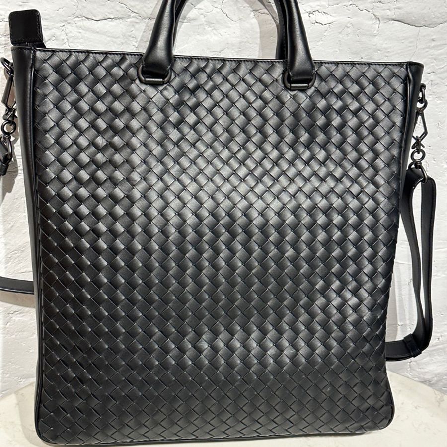 Bottega Veneta Black 手提肩背兩用公事包-6