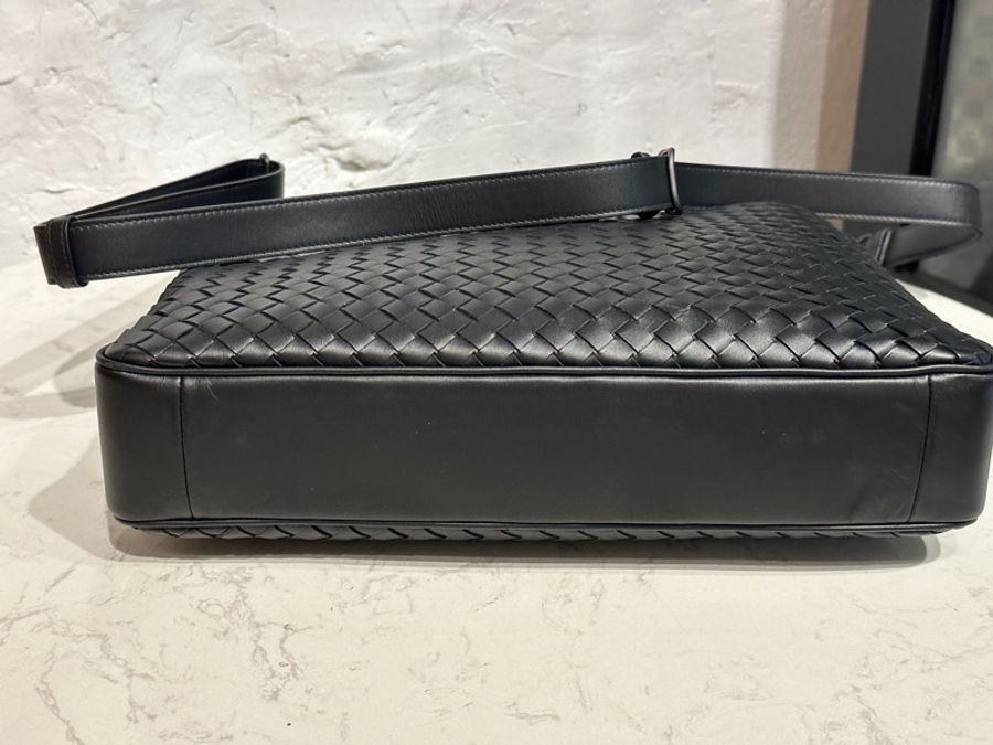 Bottega Veneta Black 手提肩背兩用公事包-7