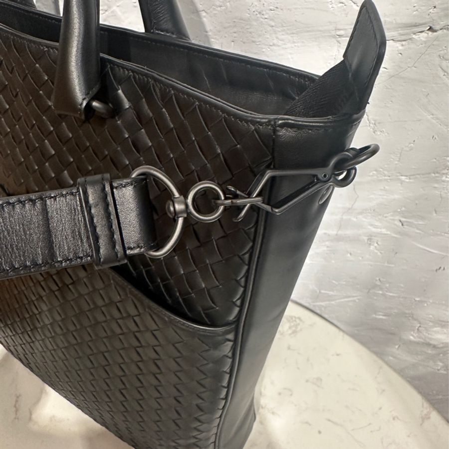 Bottega Veneta Black 手提肩背兩用公事包-12