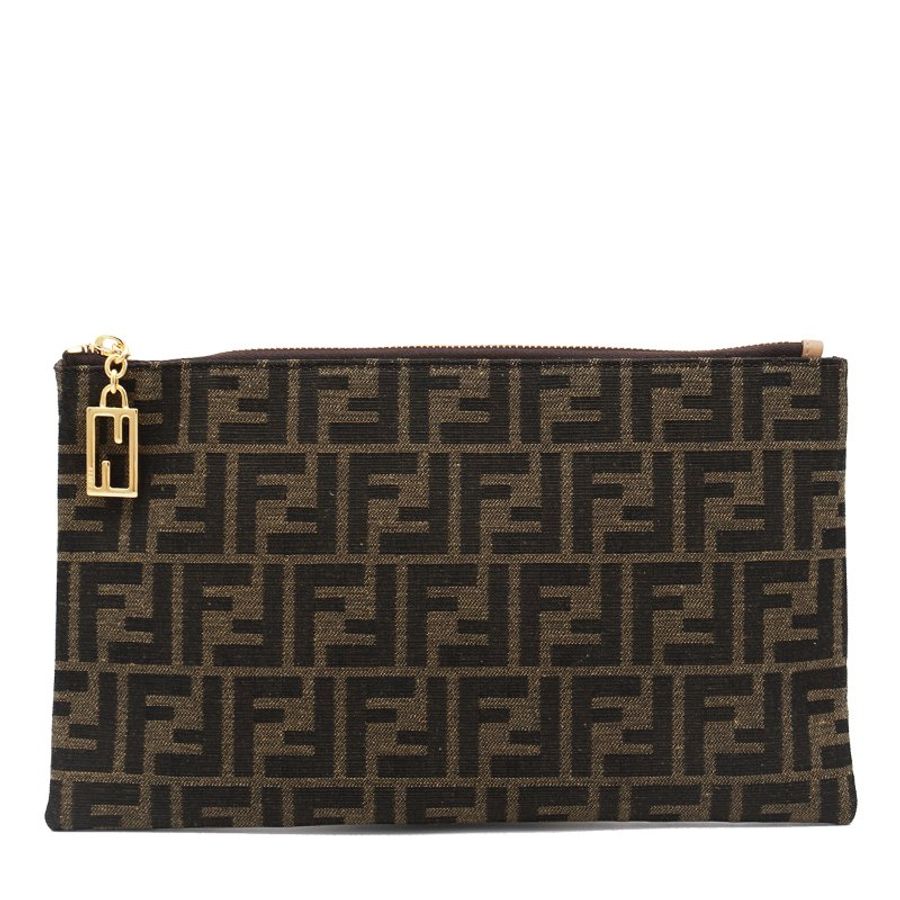 Fendi 8N0149 FF 老花 Baguette 手拿包 棕色《當季專櫃正售★全新商品 》-6
