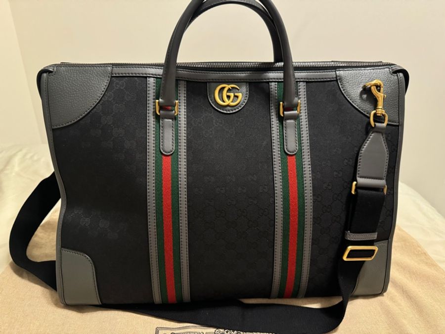 Gucci Bauletto系列大號旅行包-黑色-0