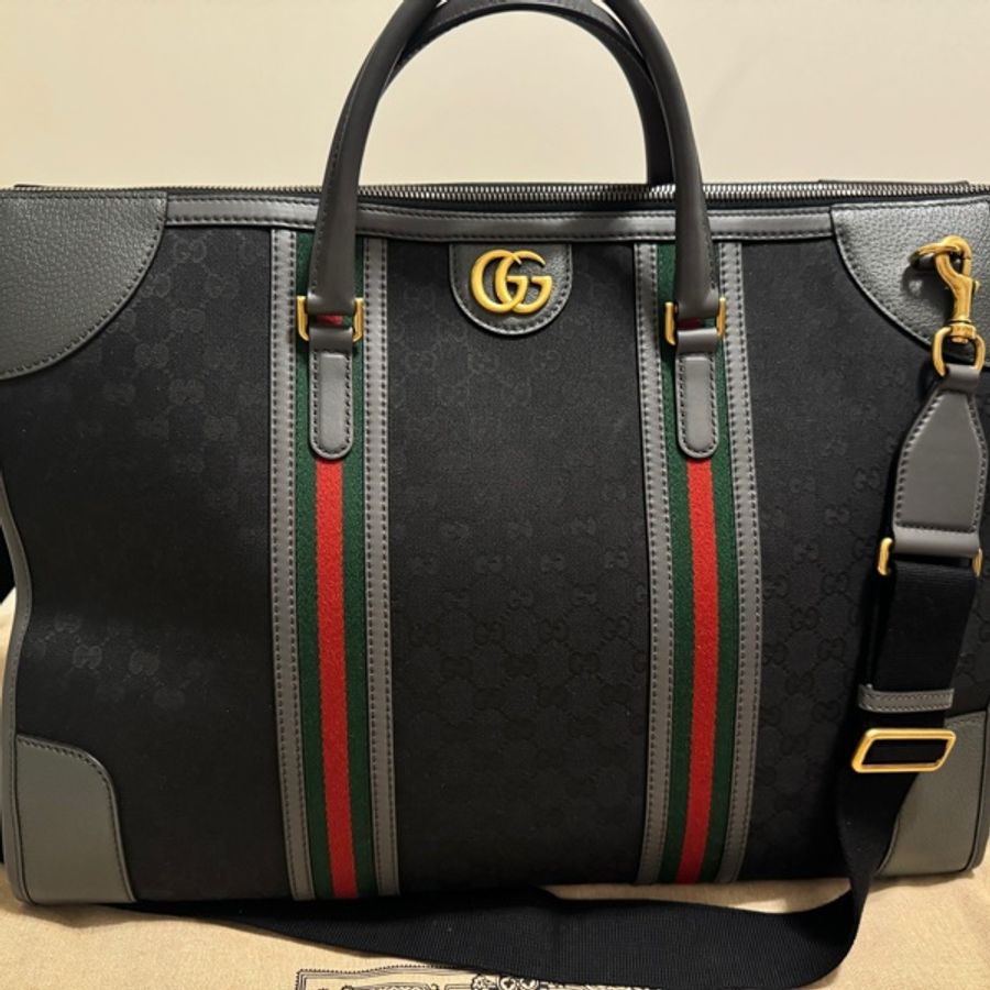 Gucci Bauletto系列大號旅行包-黑色-7