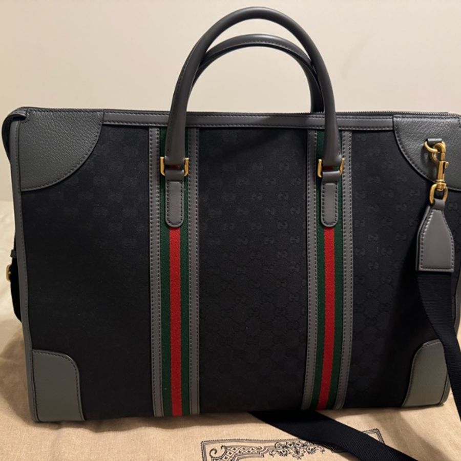 Gucci Bauletto系列大號旅行包-黑色-8