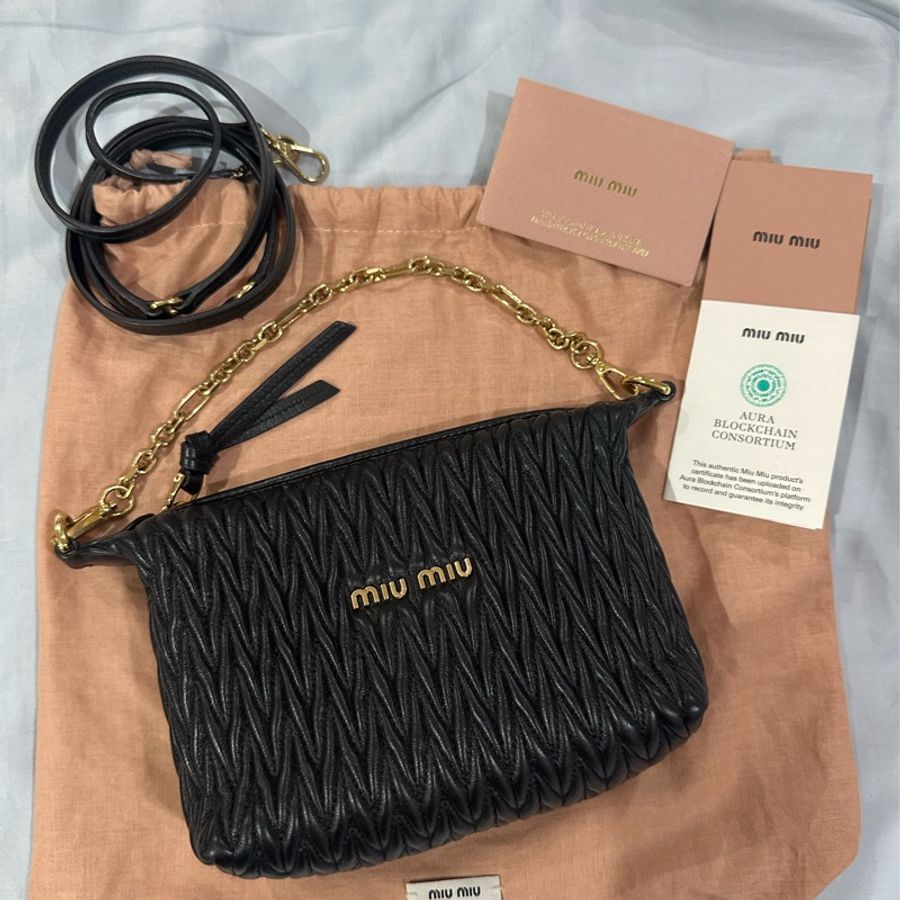 Miu Miu Spirit Matelassé皮革迷你手袋-1