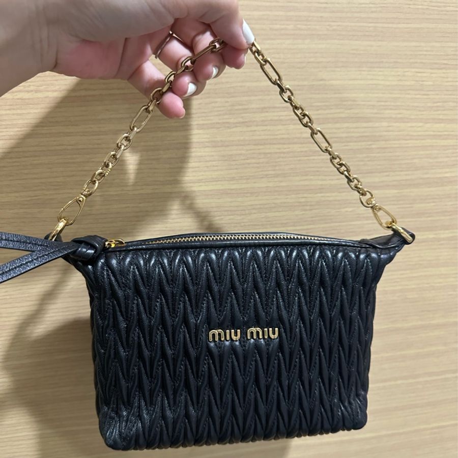 Miu Miu Spirit Matelassé皮革迷你手袋-3